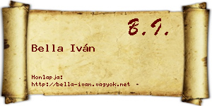 Bella Iván névjegykártya